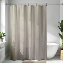 Accessoire Salle De Bain|Rideau De Douche|TENDANCE Rideau de douche à anneaux (180 x 200 cm) Diamants Taupe