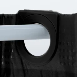 Accessoire Salle De Bain|Rideau De Douche|TENDANCE Rideau de douche avec œillets integrés (180 x 200 cm) Carrés Noir