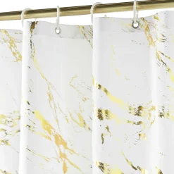 Accessoire Salle De Bain|Rideau De Douche|douceur d'intu017drieur Rideau de douche effet marbre (180 x 200 cm) Aquamarbre Blanc