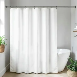Accessoire Salle De Bain|Rideau De Douche|TENDANCE Rideau de douche en microfibre (180 x 200 cm) Relief gauffré Blanc