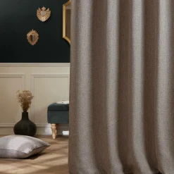 Rideau|EMINZA Rideau effet chiné (140 x 240 cm) James galet Gris