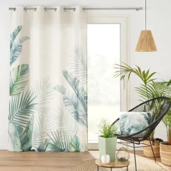 Rideau|douceur d'intu017drieur Rideau effet lin (140 x 260 cm) Native Vert