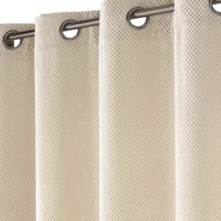 Rideau|douceur d'intu017drieur Rideau flanelle relief (140 x 260 cm) Java Ecru
