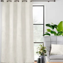 Rideau|douceur d'intu017drieur Rideau flanelle relief (140 x 240 cm) Flanela Ecru