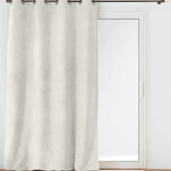 Rideau|douceur d'intu017drieur Rideau flanelle relief (140 x 240 cm) Flanela Ecru