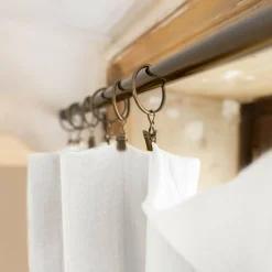 Rideau|EMINZA Rideau gaze de coton ajustable (140 x max 300 cm) Gaïa chantilly Blanc