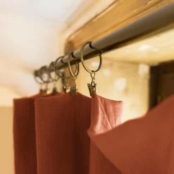 Rideau|EMINZA Rideau gaze de coton ajustable (280 x max 300 cm) Gaïa Terracotta