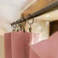 Rideau|EMINZA Rideau gaze de coton ajustable (180 x max 300 cm) Gaïa Rose Pêche