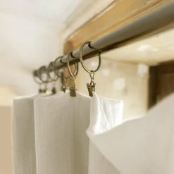 Rideau|EMINZA Rideau gaze de coton ajustable (180 x max 300 cm) Gaïa pampa Beige