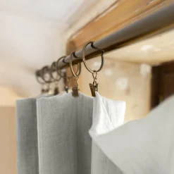 Rideau|EMINZA Rideau gaze de coton ajustable (180 x max 300 cm) Gaïa Gris nuage Gris clair