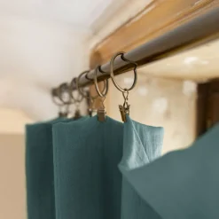 Rideau|EMINZA Rideau gaze de coton ajustable (280 x max 300 cm) Gaïa Bleu canard