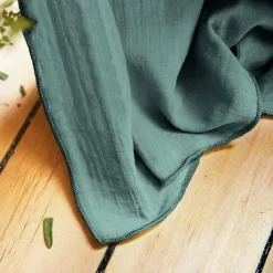 Rideau|EMINZA Rideau gaze de coton ajustable (140 x max 300 cm) Gaïa Bleu canard