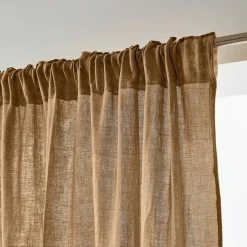 Rideau|EMINZA Rideau gaze de coton galon fronceur (180 x 240 cm) Gaïa Camel