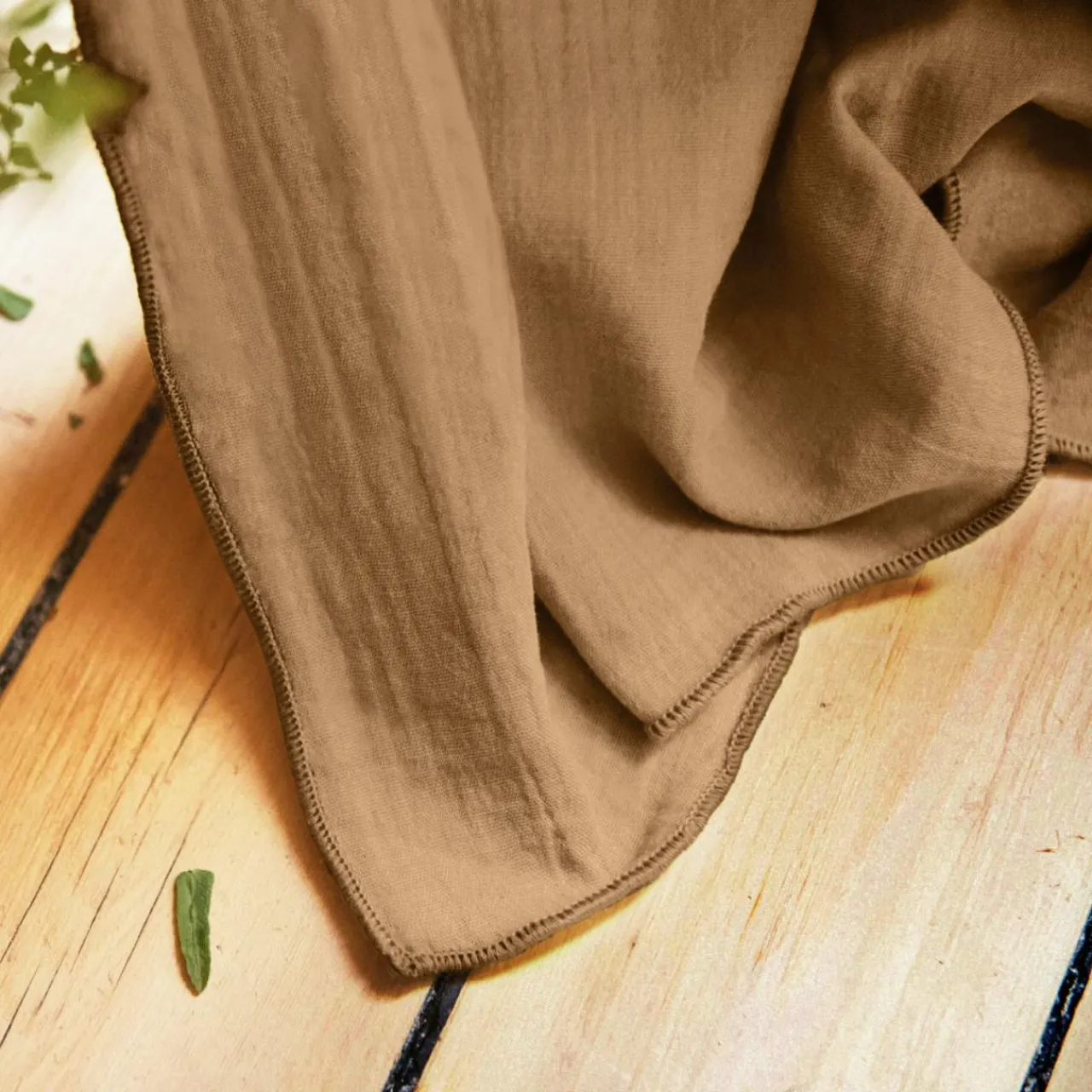 Rideau|EMINZA Rideau gaze de coton galon fronceur (180 x 240 cm) Gaïa Camel