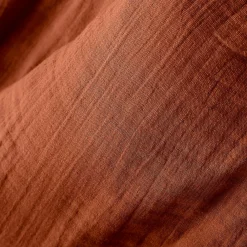 Rideau|EMINZA Rideau gaze de coton galon fronceur (180 x 240 cm) Gaïa Terracotta