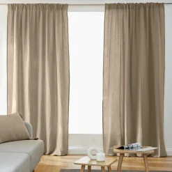 Rideau|EMINZA Rideau gaze de coton galon fronceur (140 x 240 cm) Gaïa Ficelle