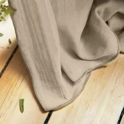 Rideau|EMINZA Rideau gaze de coton galon fronceur (140 x 240 cm) Gaïa Ficelle