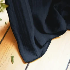 Rideau|EMINZA Rideau gaze de coton galon fronceur (180 x 240 cm) Gaïa Bleu nuit