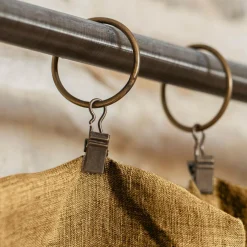 Rideau|EMINZA Rideau lin lavé ajustable (140 x max 270 cm) Louise Caramel