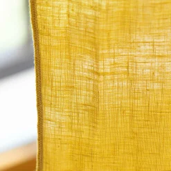 Rideau|EMINZA Rideau lin lavé ajustable (140 x max 270 cm) Louise Jaune moutarde