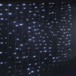 Guirlande Lumineuse Grand Format|Guirlande Lumineuse|Feeric Lights & Christmas Rideau lumineux à piles H1,50 m L1 m 150 LED Blanc froid