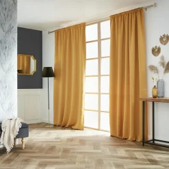 Rideau|EMINZA Rideau obscurcissant galon fronceur (140 x 260 cm) Dark Jaune moutarde