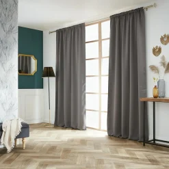 Rideau|EMINZA Rideau obscurcissant galon fronceur (140 x 260 cm) Dark Gris Anthracite