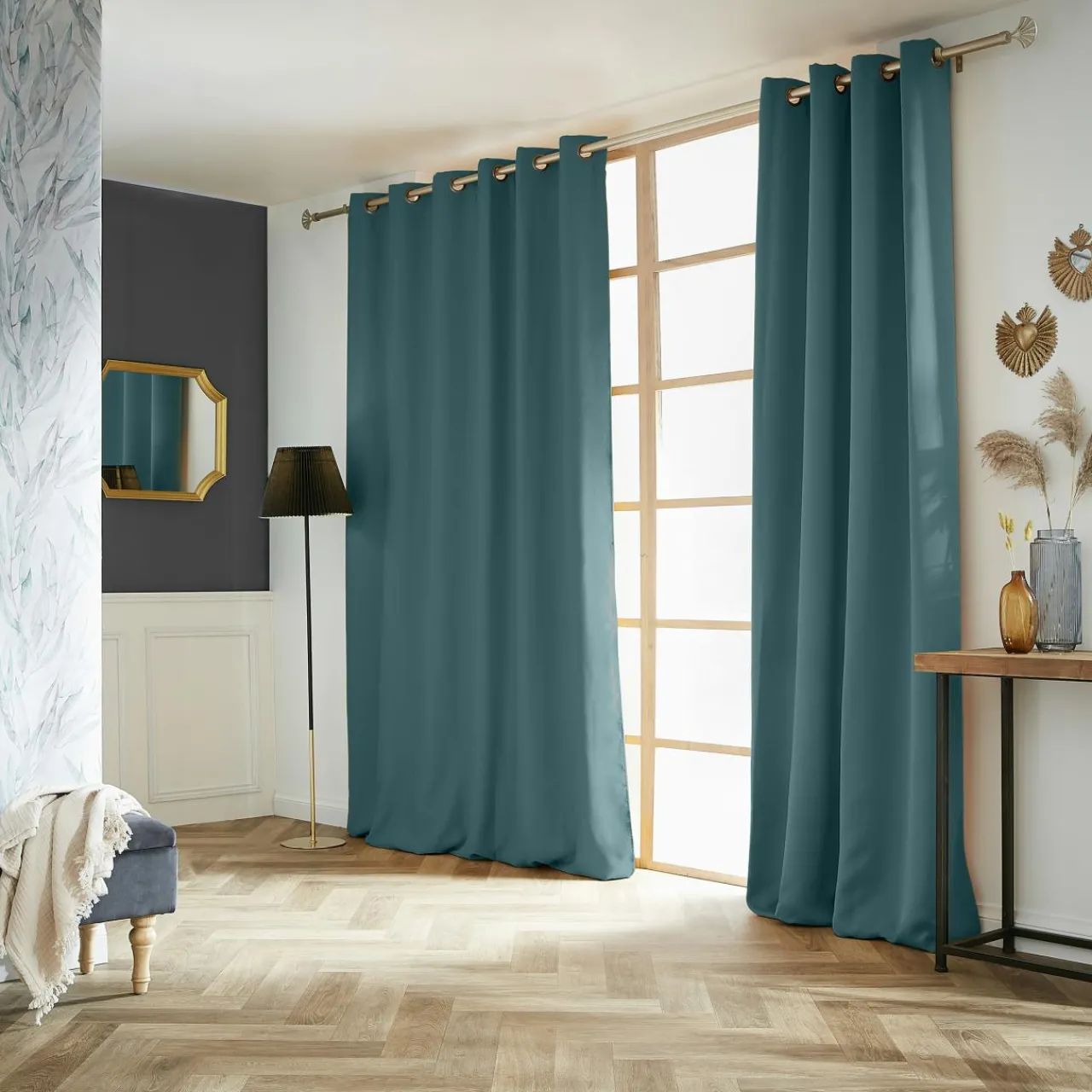 Rideau|EMINZA Rideau obscurcissant (180 x 260 cm) Dark Bleu canard