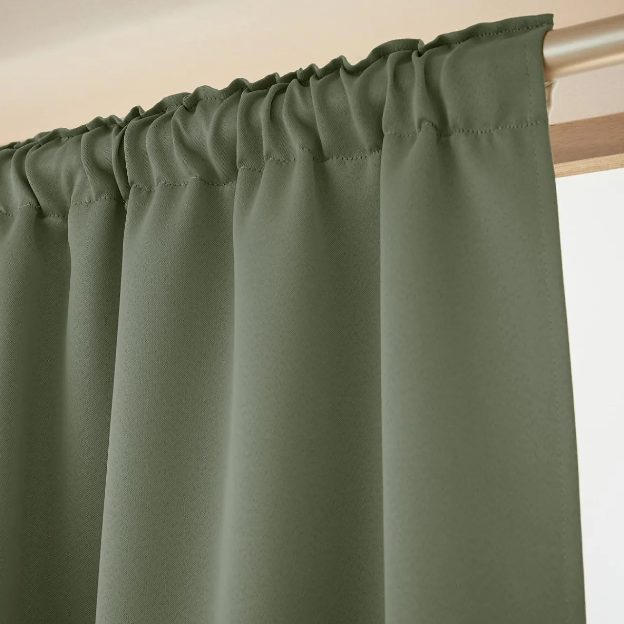 Rideau|EMINZA Rideau obscurcissant galon fronceur (140 x 260 cm) Dark Vert kaki