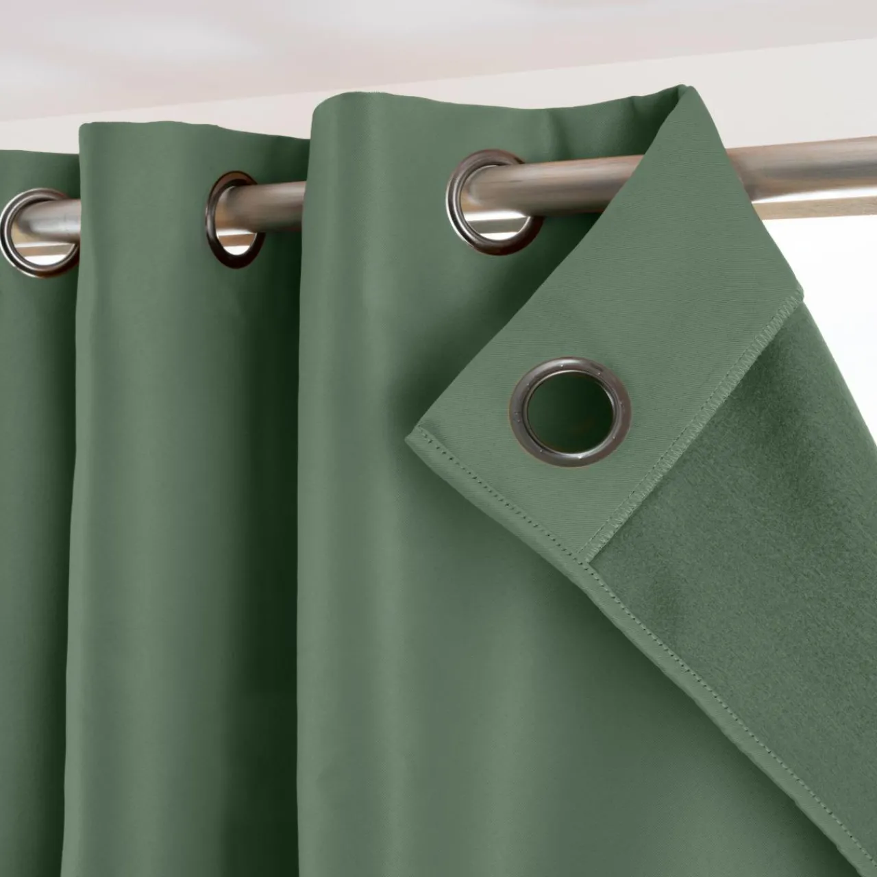Rideau Thermique|Rideau|EMINZA Rideau obscurcissant thermique (140 x 280 cm) Calore Vert romarin