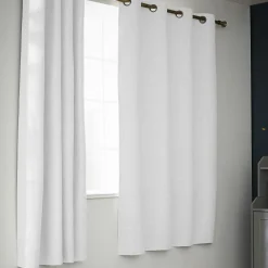 Rideau Thermique|Rideau|EMINZA Rideau obscurcissant thermique (140 x 180 cm) Alba perle Blanc