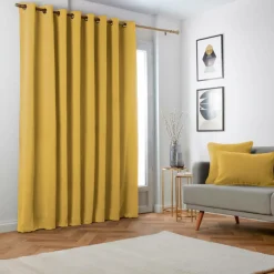 Rideau|EMINZA Rideau obscurcissant thermique (280 x 240 cm) Minuit Jaune ocre
