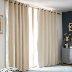 Rideau Thermique|Rideau|EMINZA Rideau obscurcissant thermique (180 x 260 cm) Alba grège Beige