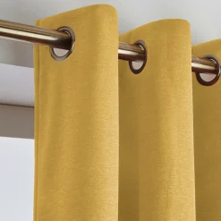 Rideau|EMINZA Rideau obscurcissant thermique (140 x 240 cm) Minuit Jaune ocre
