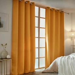 Rideau Thermique|Rideau|EMINZA Rideau obscurcissant thermique (140 x 280 cm) Calore Jaune moutarde