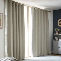 Rideau Thermique|Rideau|EMINZA Rideau obscurcissant thermique (180 x 260 cm) Alba Taupe