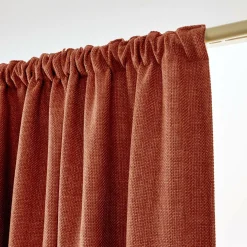 Rideau Thermique|Rideau|EMINZA Rideau obscurcissant thermique galon fronceur (140 x 240 cm) Alba Terracotta