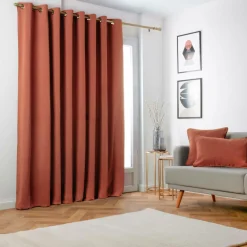 Rideau|EMINZA Rideau obscurcissant thermique (280 x 240 cm) Minuit Terracotta