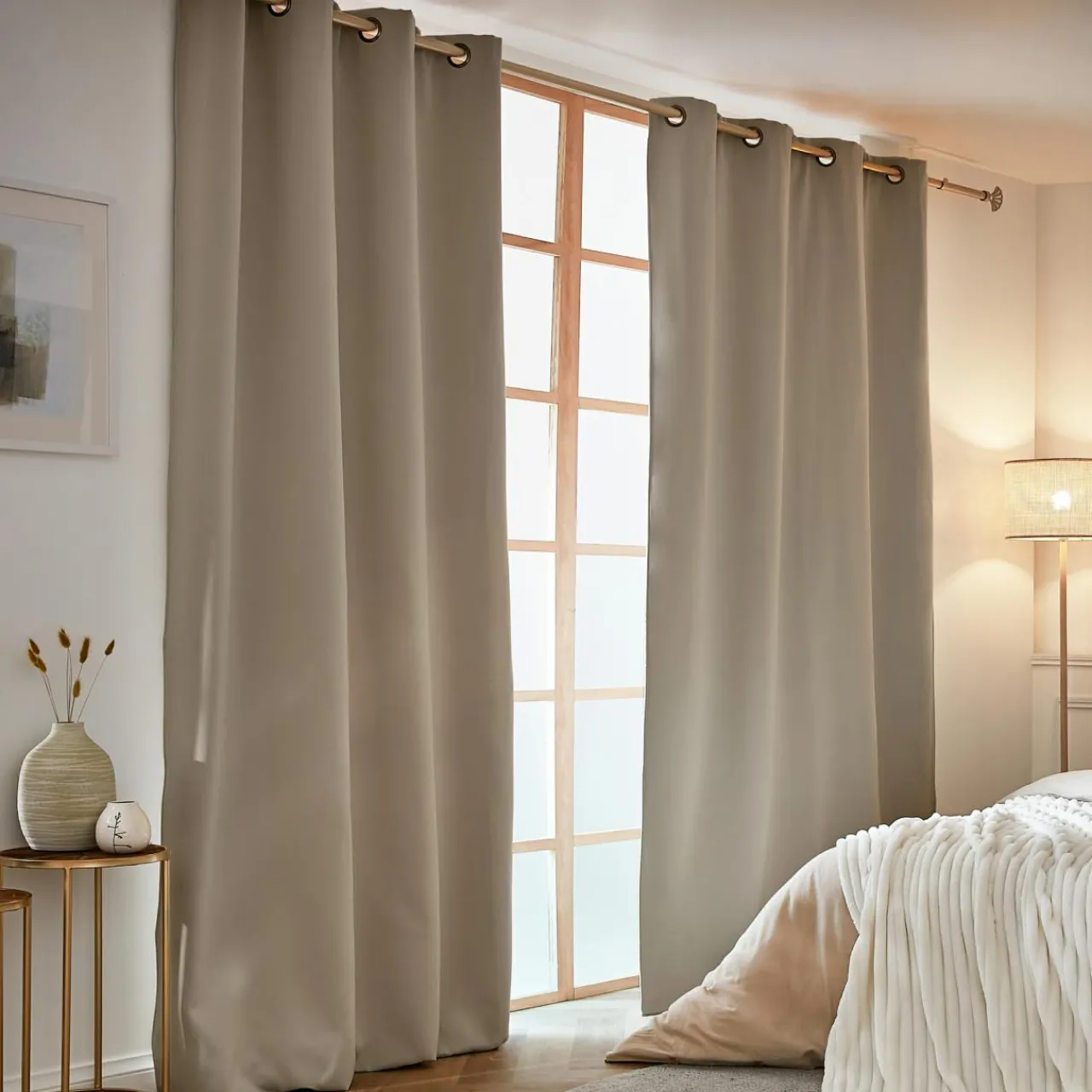 Rideau|EMINZA Rideau obscurcissant thermique (140 x 240 cm) Calore Taupe