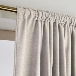 Rideau|EMINZA Rideau obscurcissant thermique galon fronceur (140 x 240 cm) Minuit Taupe