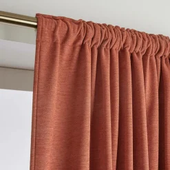Rideau|EMINZA Rideau obscurcissant thermique galon fronceur (280 x 240 cm) Minuit Terracotta