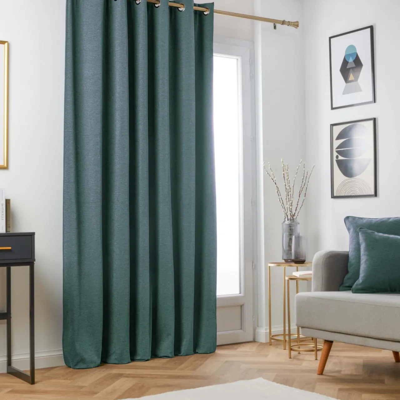 Rideau|EMINZA Rideau obscurcissant thermique (140 x 240 cm) Minuit Gris bleu