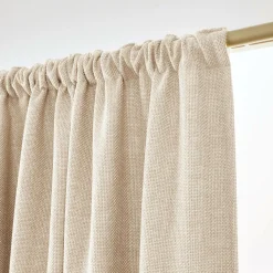 Rideau Thermique|Rideau|EMINZA Rideau obscurcissant thermique galon fronceur (140 x 240 cm) Alba grège Beige