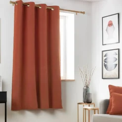Rideau|EMINZA Rideau obscurcissant thermique (140 x 180 cm) Minuit Terracotta