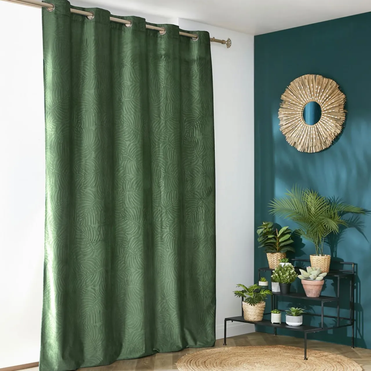 Rideau|EMINZA Rideau obscurcissant velours (180 x 260 cm) Fern Vert romarin