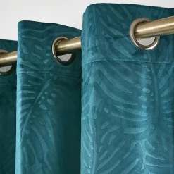 Rideau|EMINZA Rideau obscurcissant velours (140 x 240 cm) Fern Bleu pétrole