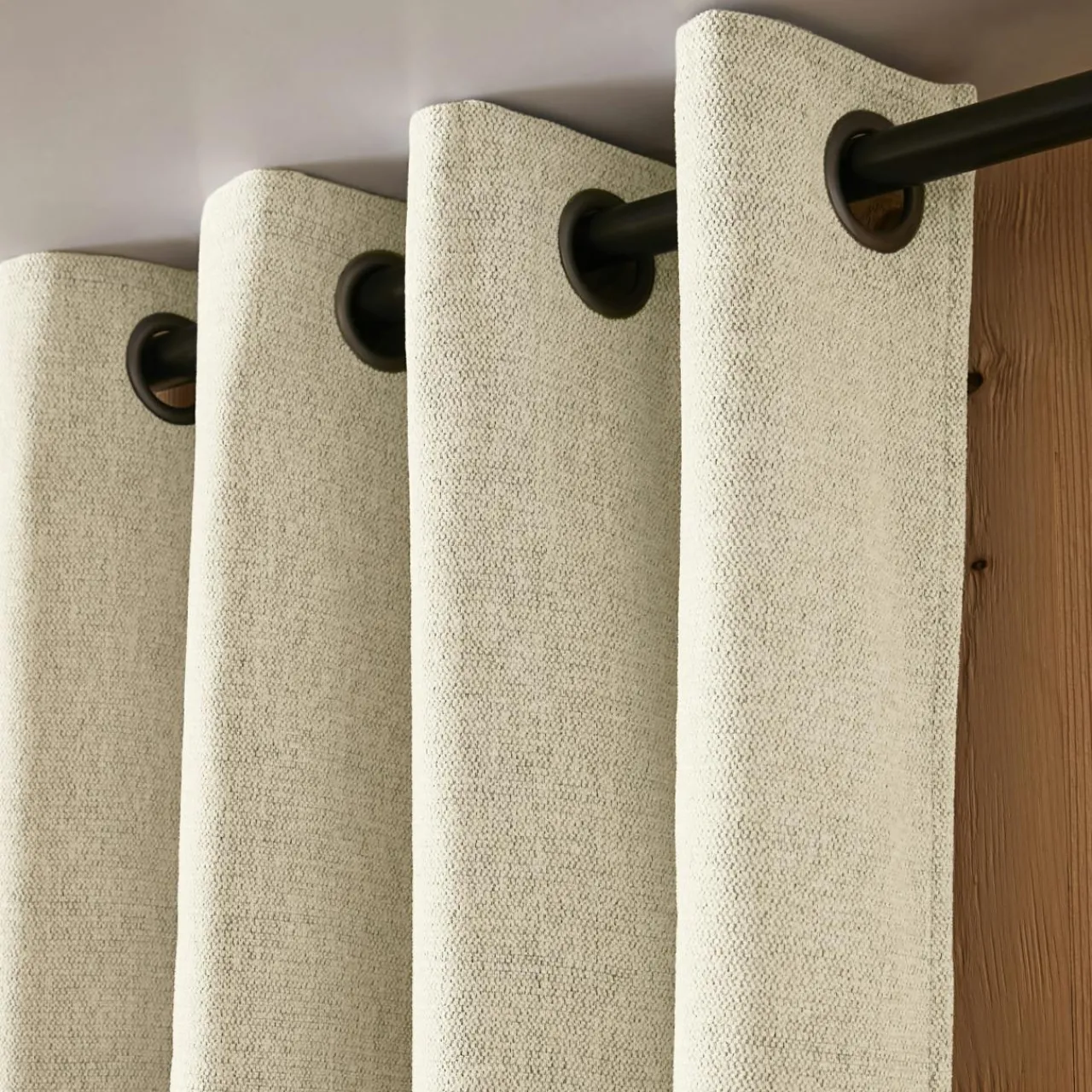 Rideau Thermique|Rideau|EMINZA Rideau occultant isolant Total Blackout (140 x 240 cm) Magnus Beige