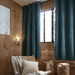 Rideau Thermique|Rideau|EMINZA Rideau occultant isolant Total Blackout (140 x 180 cm) Magnus Bleu nuit