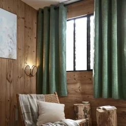 Rideau Thermique|Rideau|EMINZA Rideau occultant isolant Total Blackout (140 x 180 cm) Magnus Vert romarin