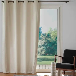 Rideau|douceur d'intu017drieur Rideau occultant velours (140 x 260 cm) Olympe Ecru